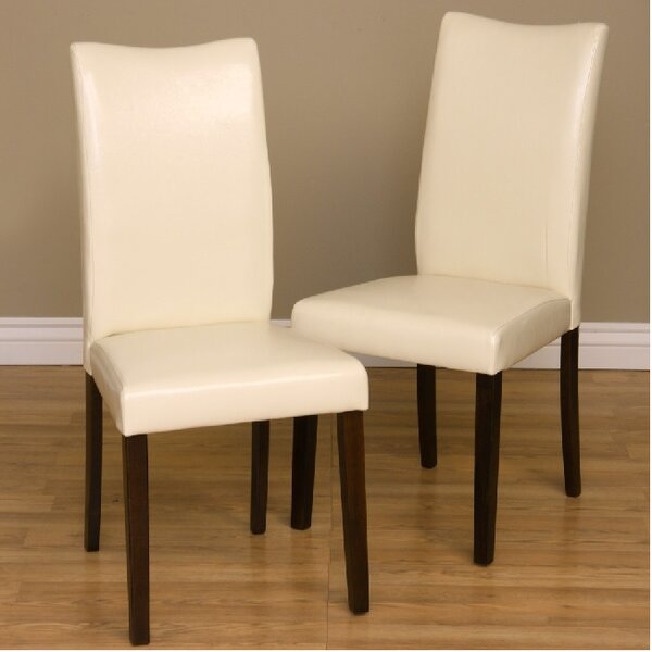 HOME ACCESSORIES INC Leather Parsons Chair in Chalk | Wayfair.ca